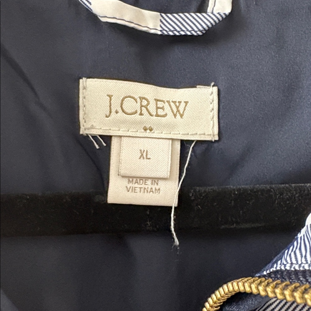 J. Crew Blue and White Plaid Puffer Vest - Picture 2 of 4